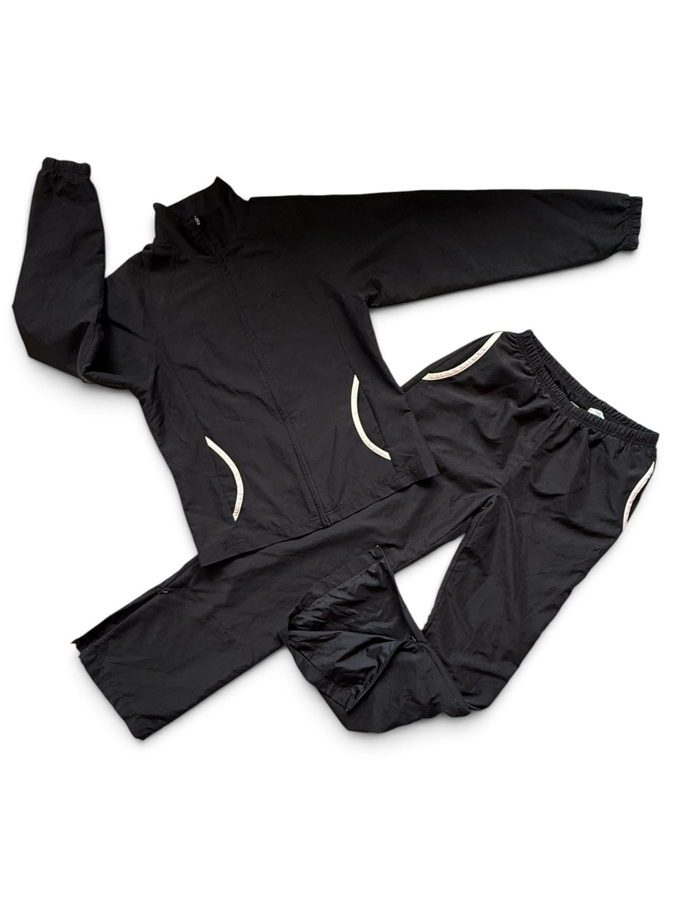 Vintage FILA Women’s Late 90s Black Warm-Up Tracksuit Set – Size Medium